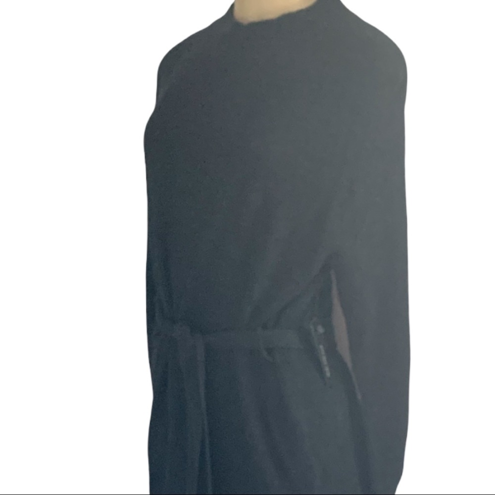 NWT Wool Dynamite Knitwear Sweater Dress Mini Belted LS Charcoal Black - Picture 6 of 8